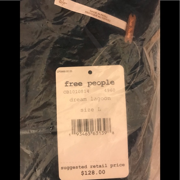 Free People Sweater Moonbeam V  In Dream Lagoon New With Tags - Picture 7 of 7